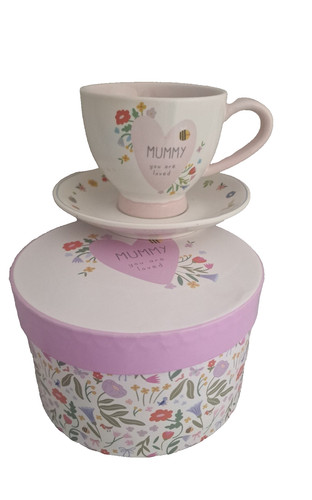 Mummy floral mug saucer - floral, &