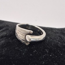 Sterling Silver Ring  Vintage Artisan Made From A Spoon Handle Size R