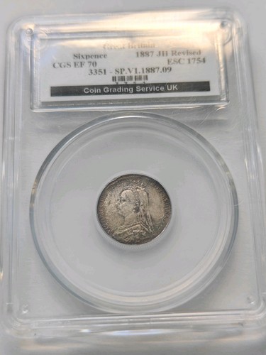 1887 victoria sixpence cgs - 1887,