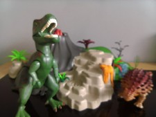 Playmobil 5230 Dinosaur Volcano Island, Pre-owned. T Rex Dinosaur