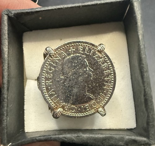 Vintage lucky sixpence coin - vintage,