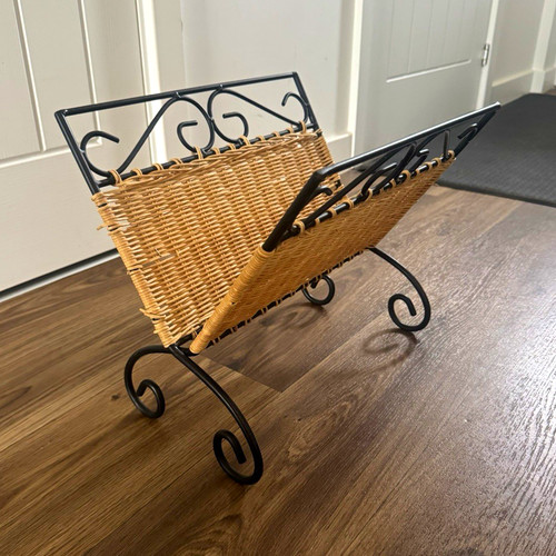 Retro rattan metal magazine - rattan,