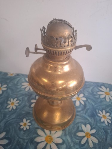 Antique brass duplex oil lamp - duplex,