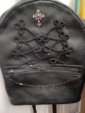 Black Gothic Bag with Inner Zip Large Space Backpack