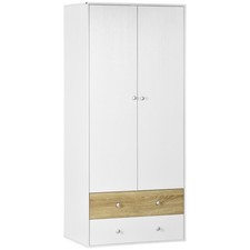 HOMCOM 2 Door Wardrobe White