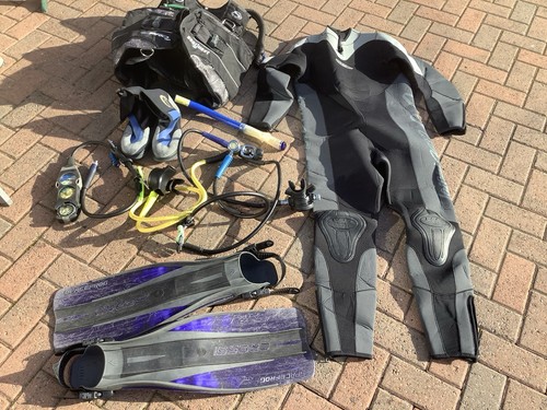 Scuba diving equipment set - scuba,