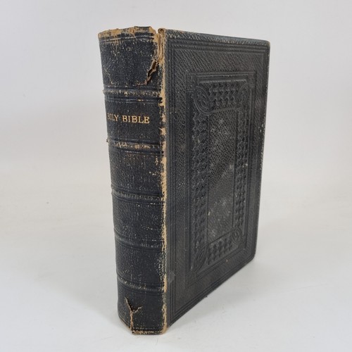 Antique leather bound bible - leather,