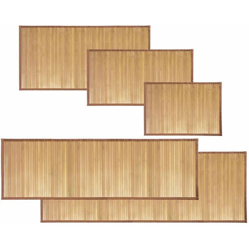 Bamboo wood floor mat rug - bamboo,