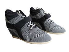 Ash Bebop Knit Wedge Sneakers Black Gray/Black Women's Size EU 39