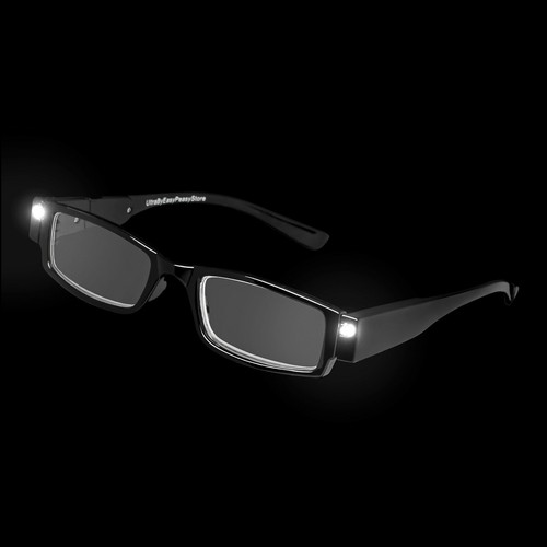 Black led reading glasses - led,