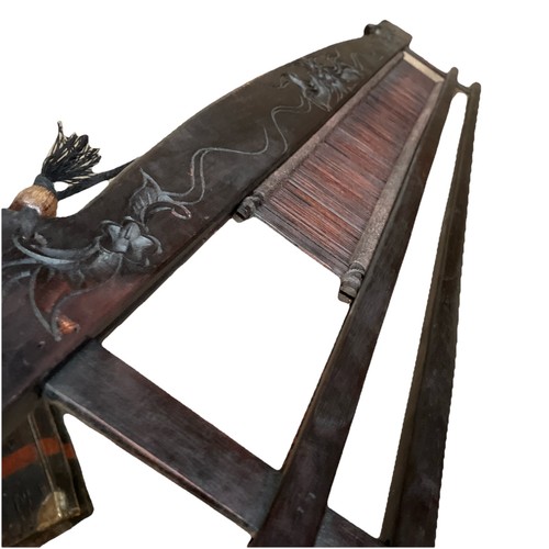 Antique carved wood thai silk - antique,