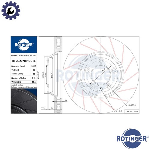 Brake disc 20207hp - disc, 20207hp-gl