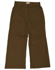 MARKS & SPENCER Womens Wide Leg Tracksuit Trousers UK 14 Large  Khaki XX16