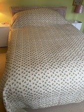 Sibona quilted Bedspread Beige Mustard yellow Green flowers King Size Cotton