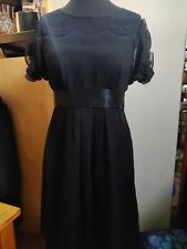 Women's Black Short Sleeve Silk  Dress Size 10 Petite 🖤 Monsoon