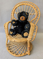 Mini wicker peacock chair dolls bears