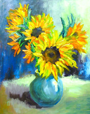 Sunflowers in Vase Original