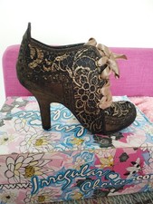 Irregular Choice Iced Gem Abigail Doll Size 7 Gold Fabric