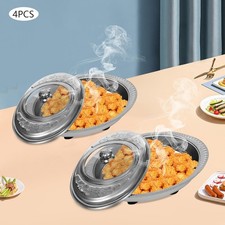 4pcs Buffet Food Plates w/Lids