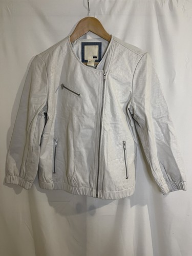 Levis white leather jacket - white,