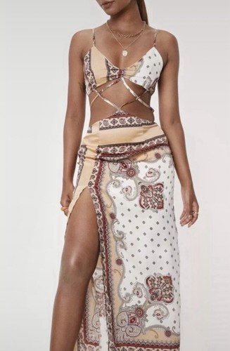 Paisley print cut out satin - paisley,