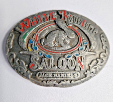Rare Jack Daniels White Rabbit Saloon Belt Buckle Genuine
