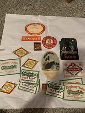 vintage travel steamer trunk paper labels and soda labels