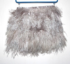 Rare TOPSHOP Nude Beige Satin Feather Flutter Short Mini Skirt Lined UK 8 36 4