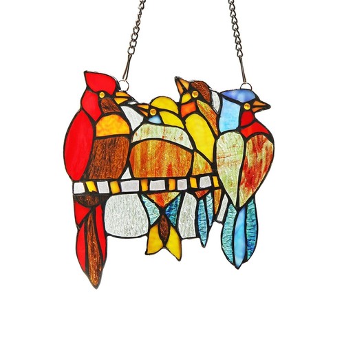 Bird stained glass window - 8.9",