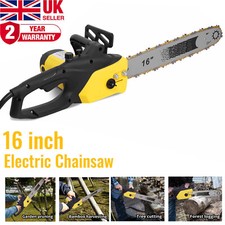 Chainsaw 2500W Corded Electric 40cm Bar 16" Large Handheld Chain Saw Wood Cutter