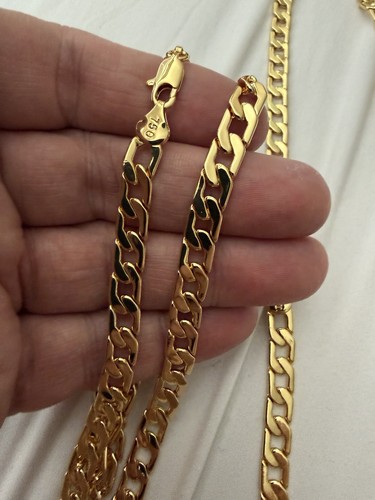 18k gold plated cuban chain - cuban,