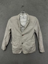 Zara Linen Jacket Boys Size 9 Beige Button up Kids