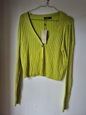Ladies Boohoo Knitted Cardigan Green Size Large