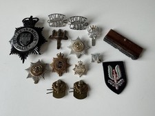 vintage Police / Military badges Cheshire Reg Cambridgeshire Reg BTP police WW1 