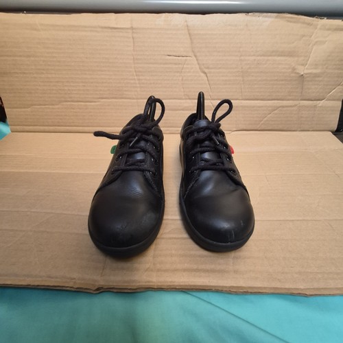 Kickers black leather - lace, up