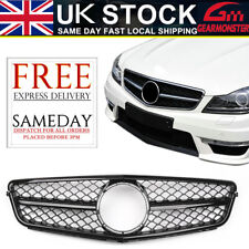 Style Front Radiator Grille for Mercedes C-Class C204 W204 S204 Gloss Black