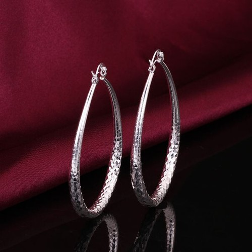 925 sterling silver hoop - silver,