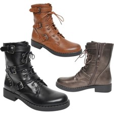 Womens Lace Up Military Ankle
