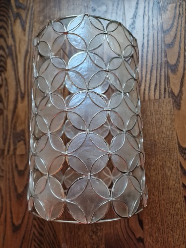 Vintage capiz shell pendant - capiz,