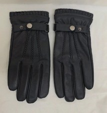 Sheepskin Leather Gloves Three Points Black - Cashmere Lined XXL NEW - CG W71