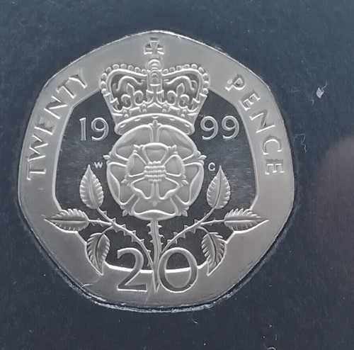 1999 proof 20p tudor rose - 1999,