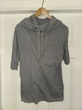 AllSaints Mens Cowl Neck 3/4 Length Sleeve Top/T-Shirt- Grey- Size Small