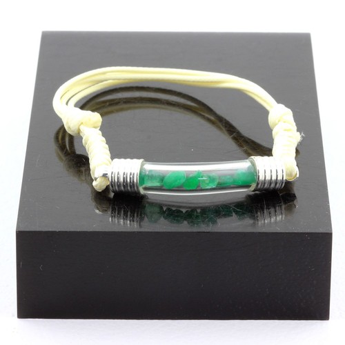 Raw emerald bracelet - raw, beige