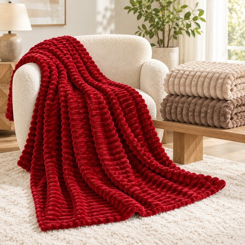 Chunky ribbed blanket throw - blanket,