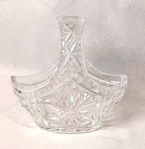 Vintage cut crystal basket - cut,
