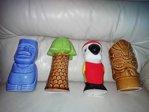 Set ceramic tiki statue - ceramic,