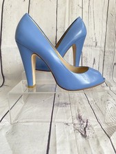 Dune light blue leather peep toe court shoes Uk 6