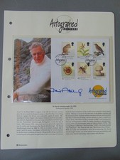 SIGNED SIR DAVID ATTENBOROUGH FIRST DAY COVER STAMPS. ENDANGERED SPECIES
