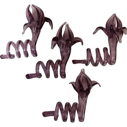 Purple glass spiral flower - purple,