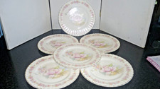 Vintage Argyle Pottery Bone china 6x Floral &Gilt edge Salad  Plates 8.25"